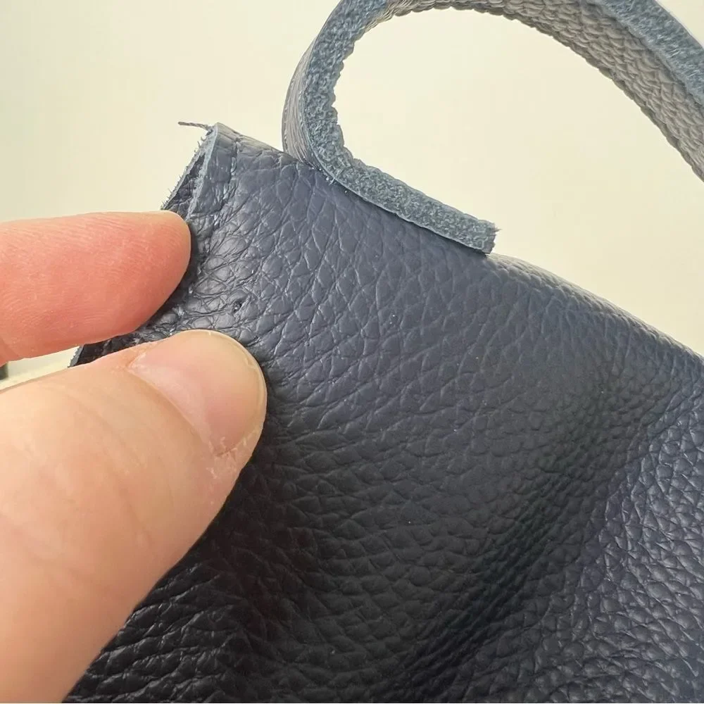 M.I.L.A Joanie Crossbody Bag Navy Leather Bucket